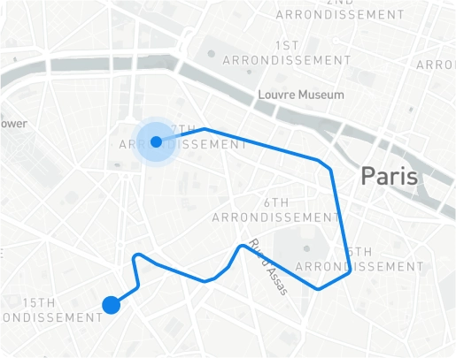 Trajets des vehicules - Gestion de Flotte - Optimisation et Suivi